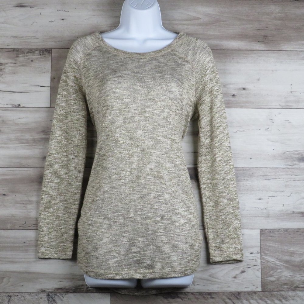 Faded Glory* Women's Long Sleeve Boat Neck Curved Hem Pullover Blouse~ Medium